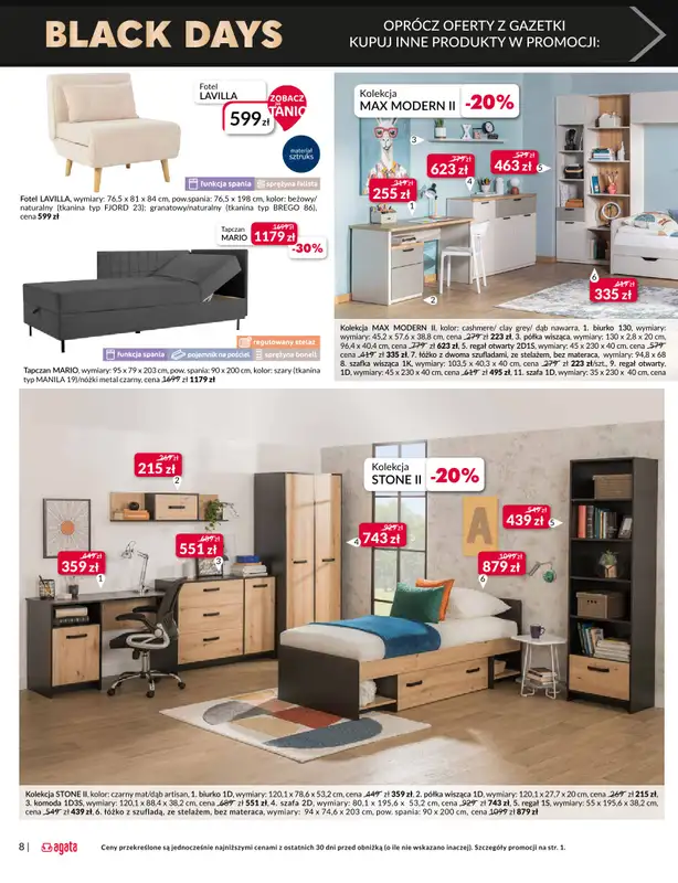 Salony Agata - gazetka promocyjna OLSZTYN: SALONY AGATA Wielkie Otwarcie Już 20.11! od czwartku 20.11 do soboty 29.11 - strona 8