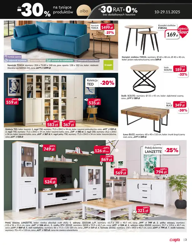 Salony Agata - gazetka promocyjna OLSZTYN: SALONY AGATA Wielkie Otwarcie Już 20.11! od czwartku 20.11 do soboty 29.11 - strona 3