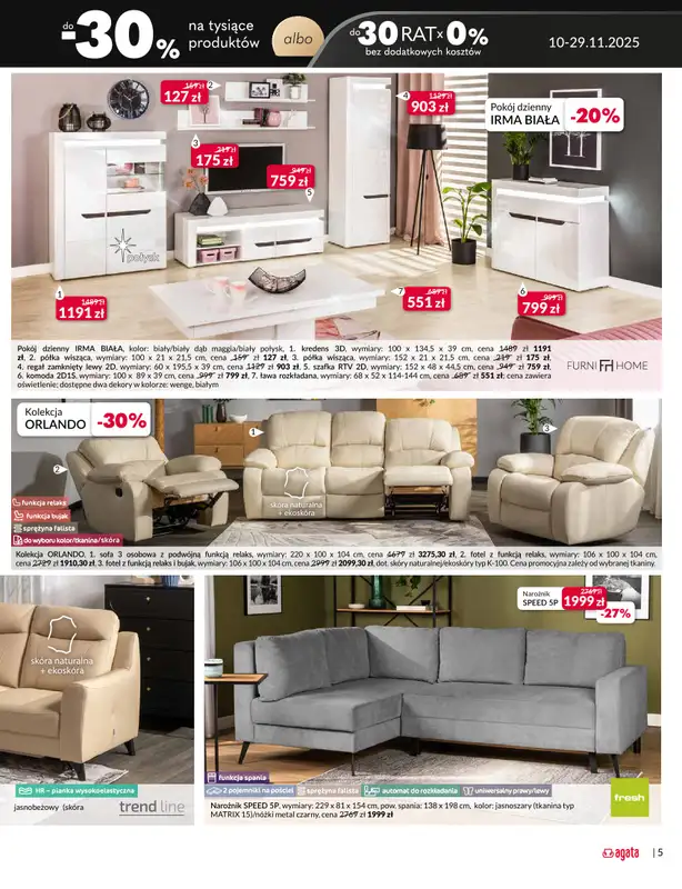 Salony Agata - gazetka promocyjna OLSZTYN: SALONY AGATA Wielkie Otwarcie Już 20.11! od czwartku 20.11 do soboty 29.11 - strona 5