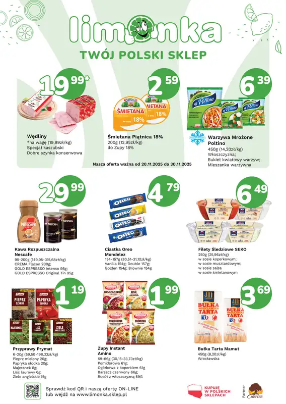 Limonka - gazetka promocyjna Plakaty promocyjne od czwartku 20.11 do niedzieli 30.11
