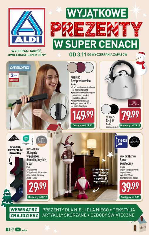 Aldi - gazetka promocyjna Wyjątkowe prezenty w super cenach! od poniedziałku 17.11 do soboty 22.11