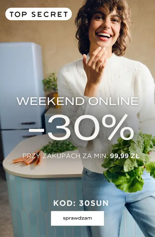 Top Secret - gazetka promocyjna -30% na wszystko przy zakupach za min. 99,99 zł od soboty 15.11 do poniedziałku 17.11