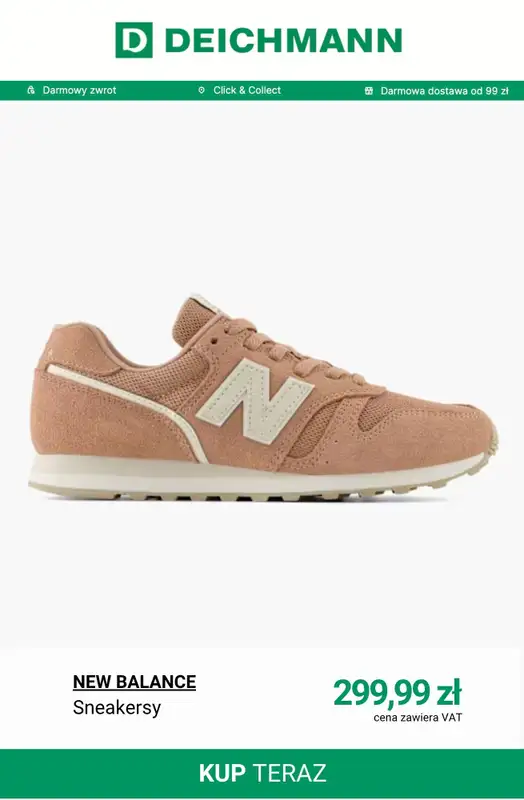 Deichmann - gazetka promocyjna Sneakersy damskie New Balance od soboty 15.11  - strona 7