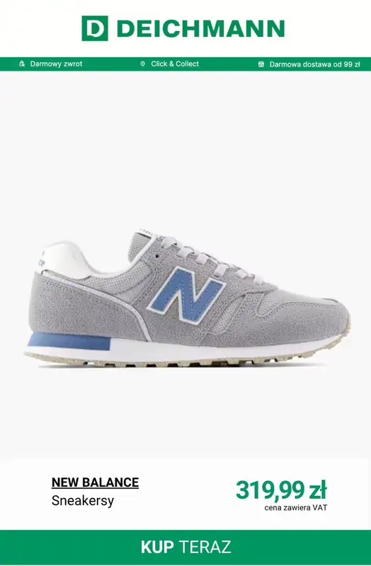 Deichmann - gazetka promocyjna Sneakersy damskie New Balance od soboty 15.11  - strona 3