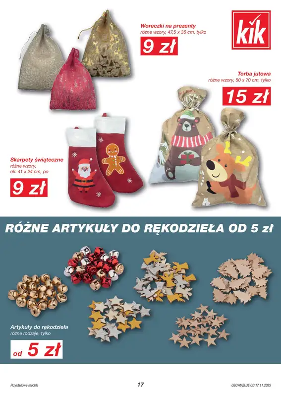 KiK - gazetka promocyjna Gazetka od poniedziałku 17.11 do środy 24.12 - strona 17