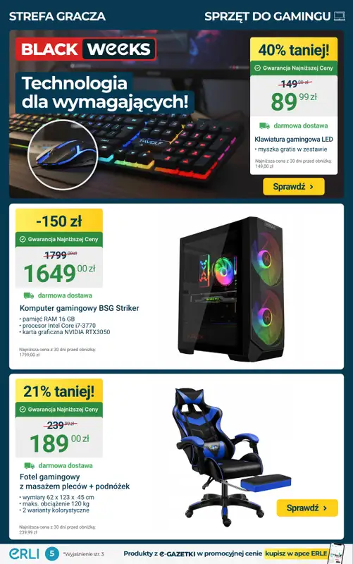 Erli - gazetka promocyjna Black Weeks – HITY CENOWE! od poniedziałku 17.11 do niedzieli 23.11 - strona 5