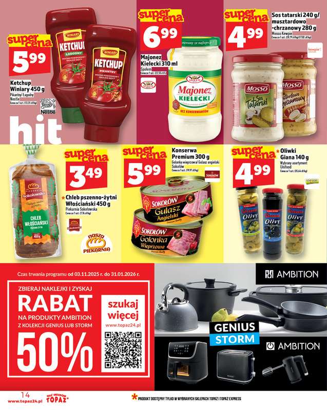 TOPAZ - gazetka promocyjna Gazetka od czwartku 20.11 od czwartku 20.11 do środy 26.11 - strona 14