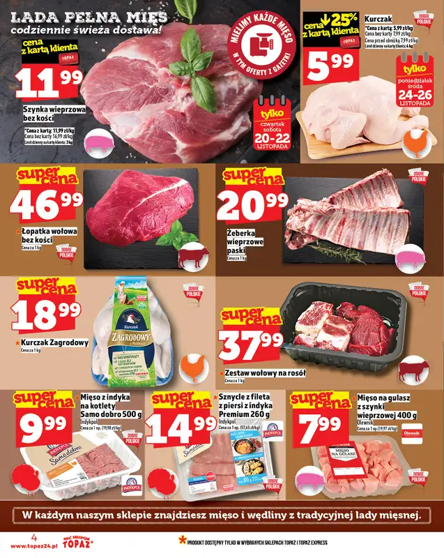 TOPAZ - gazetka promocyjna Gazetka od czwartku 20.11 od czwartku 20.11 do środy 26.11 - strona 4