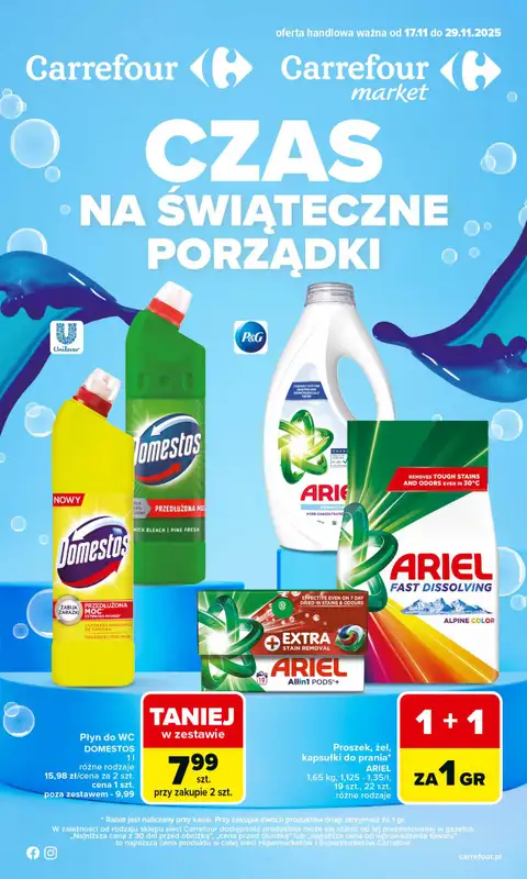 Carrefour Market - gazetka promocyjna Gazetka Czas na świąteczne porządki od poniedziałku od poniedziałku 17.11 do soboty 29.11