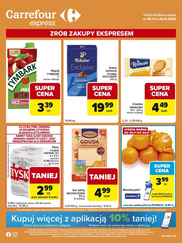 Carrefour Express - gazetka promocyjna Gazetka Express od wtorku 18.11 do poniedziałku 24.11