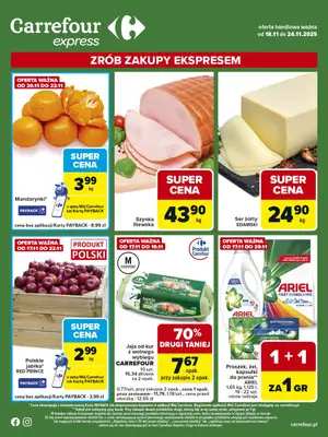 Carrefour Express - gazetka promocyjna Gazetka Express od wtorku 18.11 do poniedziałku 24.11