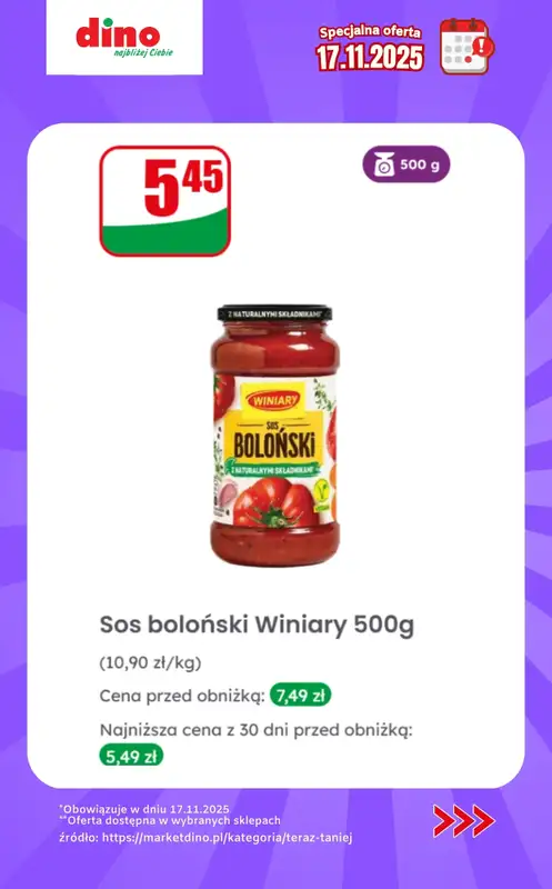 Dino - gazetka promocyjna Specjalna oferta na 17.11.2025 - promocje spoza gazetki od poniedziałku 17.11 do poniedziałku 17.11 - strona 7