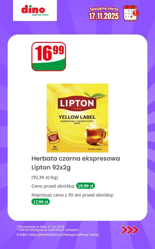 Dino - gazetka promocyjna Specjalna oferta na 17.11.2025 - promocje spoza gazetki od poniedziałku 17.11 do poniedziałku 17.11 - strona 8