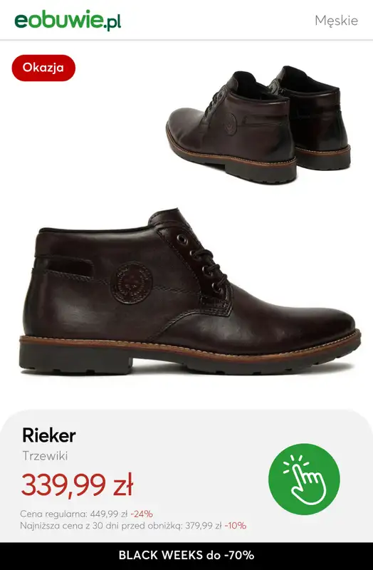 eobuwie.pl - gazetka promocyjna Do -70% obuwie męskie od poniedziałku 17.11 do czwartku 27.11 - strona 8