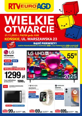 RTV EURO AGD - gazetka promocyjna WIELKIE OTWARCIE - KOŃSKIE od piątku 21.11 do poniedziałku 24.11