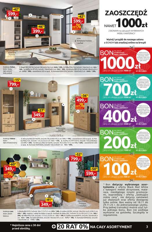 Black Red White - gazetka promocyjna Black Weeks do -60% na setki mebli i dodatków od poniedziałku 17.11 do niedzieli 30.11 - strona 3