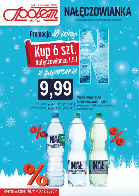 Społem - Blisko i Korzystnie - gazetka promocyjna Plakat promocyjny PSS Kalisz od wtorku 18.11 do soboty 13.12