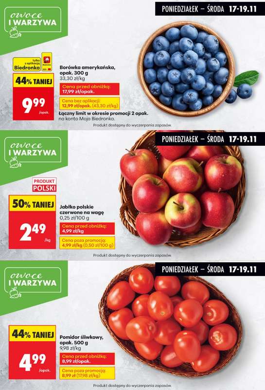 Biedronka - gazetka promocyjna Biedronkowe oszczędności od poniedziałku 17.11 do środy 19.11 - strona 3
