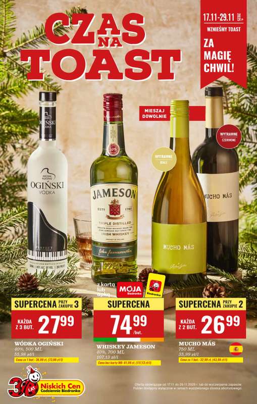 Biedronka - gazetka promocyjna Czas na Toast! od poniedziałku 17.11 do soboty 29.11