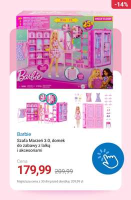 Barbie Szafa Marzeń 3.0, domek do zabawy z lalką i akcesoriami