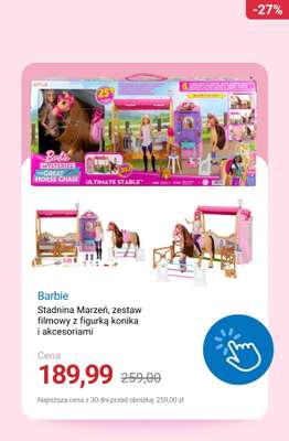 Barbie Stadnina Marzeń, zestaw filmowy z figurką konika i akcesoriami