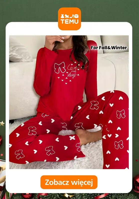 Prezenty - gazetka promocyjna Temu | Świąteczne piżamy dla niej od poniedziałku 17.11  - strona 5