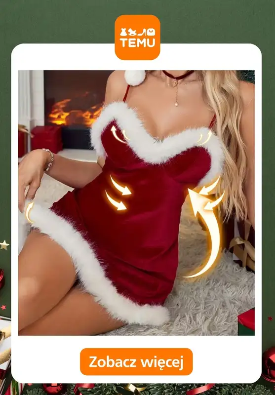 Prezenty - gazetka promocyjna Temu | Świąteczne piżamy dla niej od poniedziałku 17.11  - strona 11