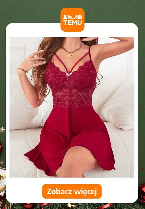 Prezenty - gazetka promocyjna Temu | Świąteczne piżamy dla niej od poniedziałku 17.11  - strona 9