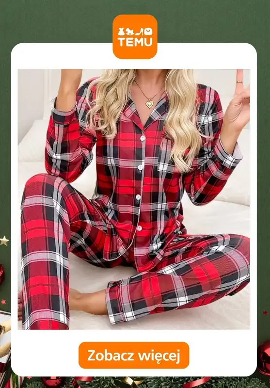 Prezenty - gazetka promocyjna Temu | Świąteczne piżamy dla niej od poniedziałku 17.11  - strona 6