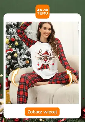 Prezenty - gazetka promocyjna Temu | Świąteczne piżamy dla niej od poniedziałku 17.11  - strona 10