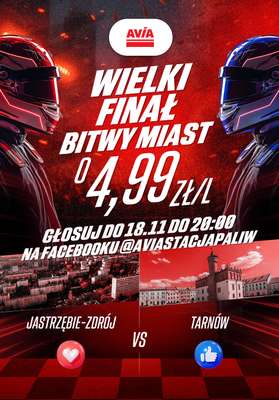 AVIA Stacje Paliw - gazetka promocyjna FINAŁ BITWY O PALIWO ZA 4,99 zł/l! od poniedziałku 17.11 do wtorku 18.11