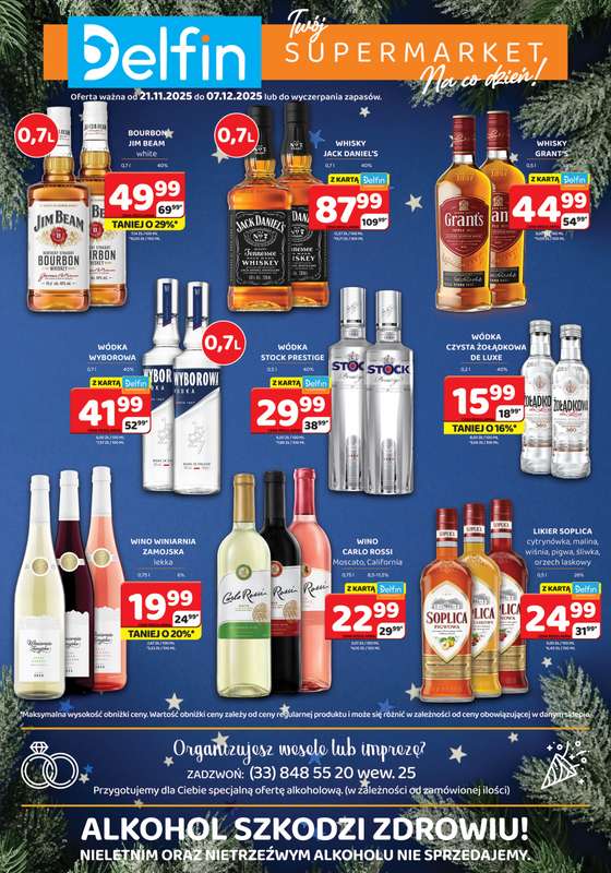 Delfin - gazetka promocyjna Oferta alkoholowa  do niedzieli 07.12