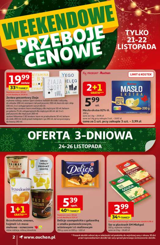 Auchan - gazetka promocyjna Gazetka Święta jak babcię kocham Supermarket Auchan od czwartku 20.11 do środy 26.11 - strona 2