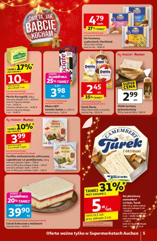 Auchan - gazetka promocyjna Gazetka Święta jak babcię kocham Supermarket Auchan od czwartku 20.11 do środy 26.11 - strona 5