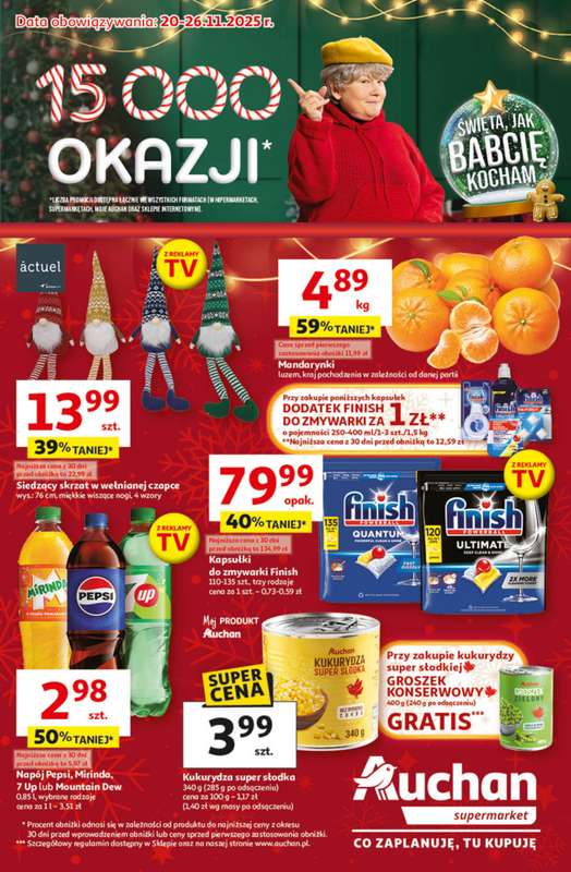 Auchan - gazetka promocyjna Gazetka Święta jak babcię kocham Supermarket Auchan od czwartku 20.11 do środy 26.11