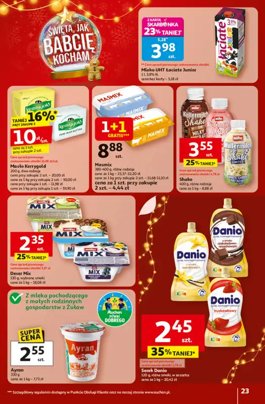 Auchan - gazetka promocyjna Gazetka Święta jak babcię kocham Hipermarket Auchan od czwartku 20.11 do środy 26.11 - strona 23