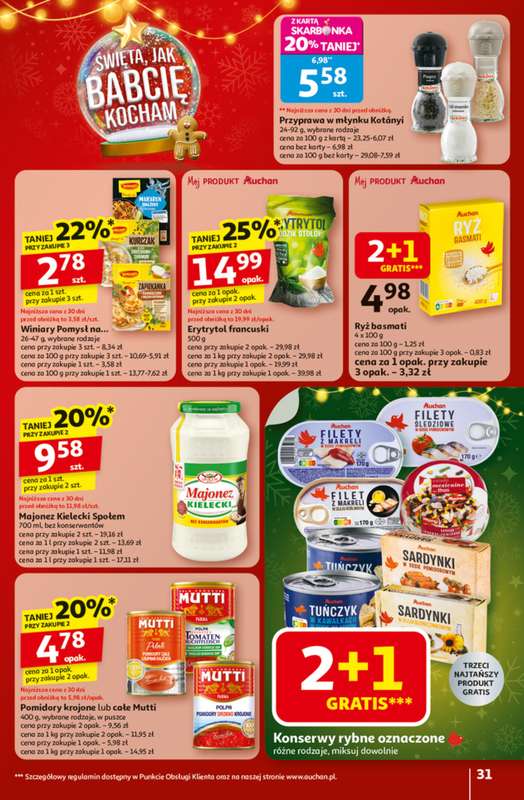 Auchan - gazetka promocyjna Gazetka Święta jak babcię kocham Hipermarket Auchan od czwartku 20.11 do środy 26.11 - strona 31