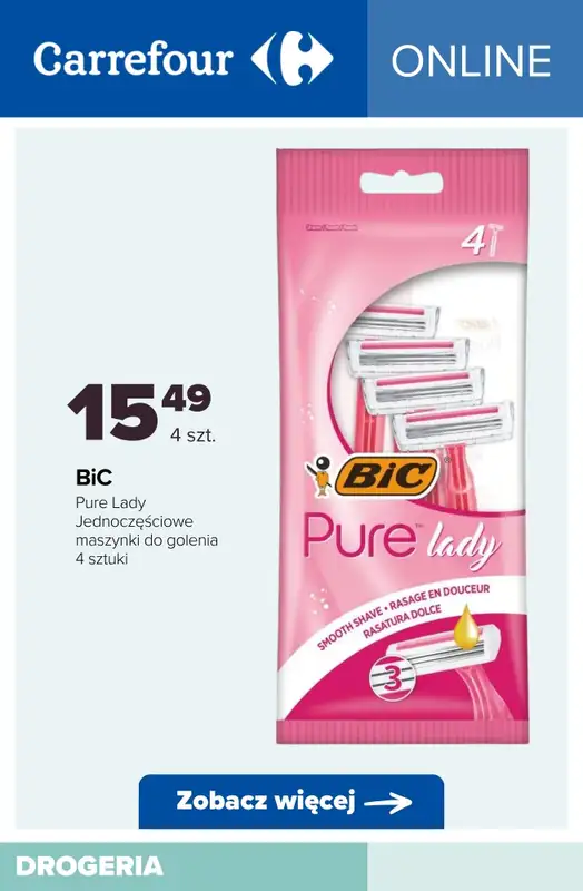 Carrefour - gazetka promocyjna Jednorazowe maszynki do golenia - oferta ONLINE od wtorku 18.11  - strona 5