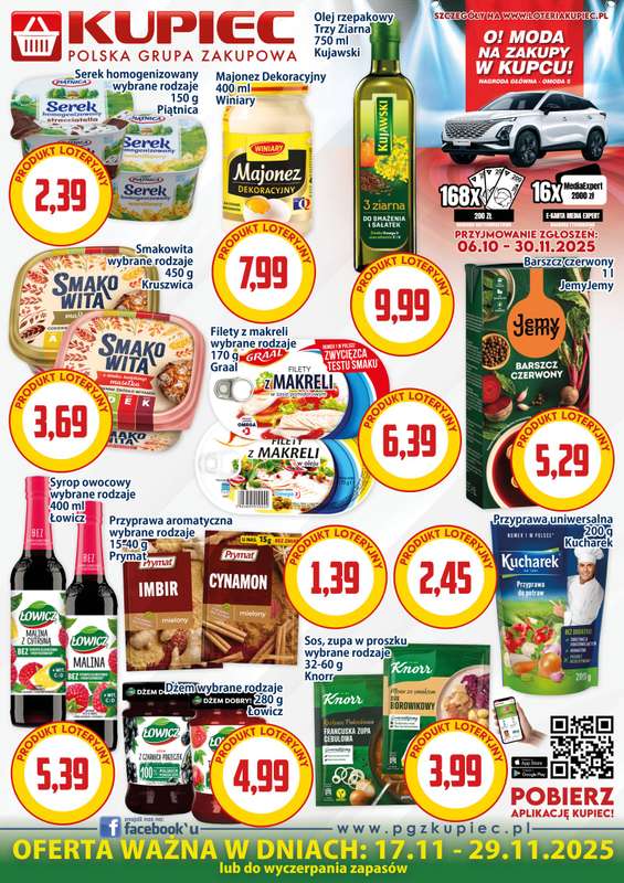 Kupiec - gazetka promocyjna Oferta plakatowa od wtorku 18.11 do soboty 29.11