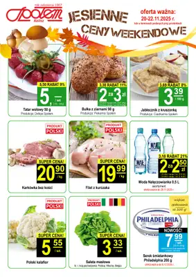 Społem - Blisko i Korzystnie - gazetka promocyjna Plakat promocyjny PSS Kalisz od czwartku 20.11 do soboty 22.11