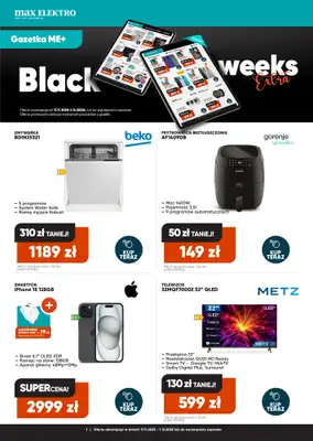 Max Elektro - gazetka promocyjna Gazetka Black weeks od wtorku 18.11 do poniedziałku 01.12