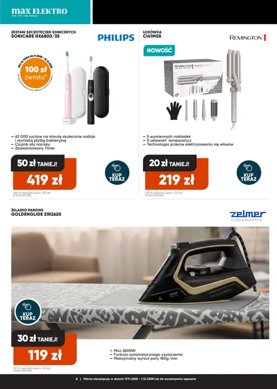 Max Elektro - gazetka promocyjna Gazetka Black weeks od wtorku 18.11 do poniedziałku 01.12 - strona 8