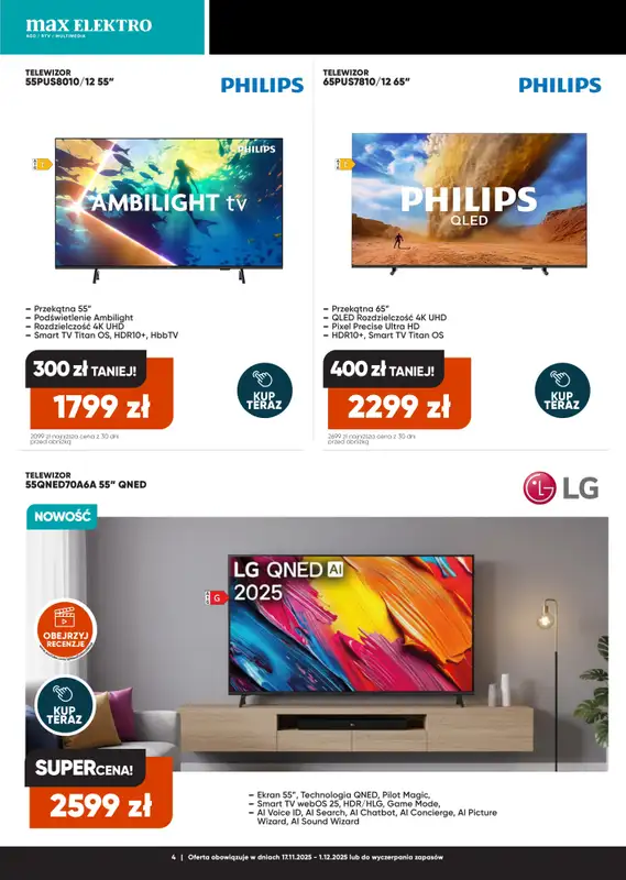 Max Elektro - gazetka promocyjna Gazetka Black weeks od wtorku 18.11 do poniedziałku 01.12 - strona 4