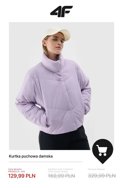 4F - gazetka promocyjna Wyprzedaż: ciepłe kurtki i bezrękawniki od wtorku 18.11  - strona 13