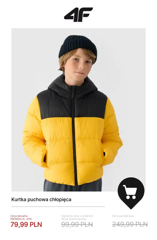 4F - gazetka promocyjna Wyprzedaż: ciepłe kurtki i bezrękawniki od wtorku 18.11  - strona 16