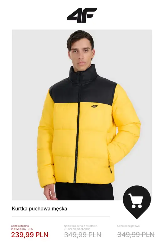4F - gazetka promocyjna Wyprzedaż: ciepłe kurtki i bezrękawniki od wtorku 18.11  - strona 12