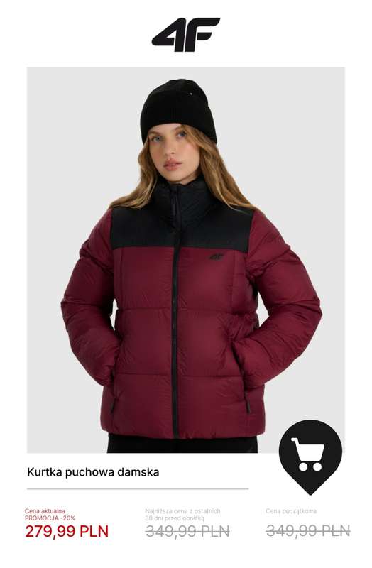 4F - gazetka promocyjna Wyprzedaż: ciepłe kurtki i bezrękawniki od wtorku 18.11  - strona 3