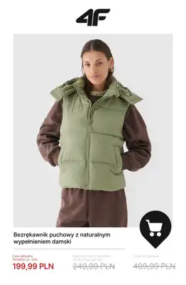 4F - gazetka promocyjna Wyprzedaż: ciepłe kurtki i bezrękawniki od wtorku 18.11  - strona 4