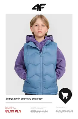 4F - gazetka promocyjna Wyprzedaż: ciepłe kurtki i bezrękawniki od wtorku 18.11  - strona 18