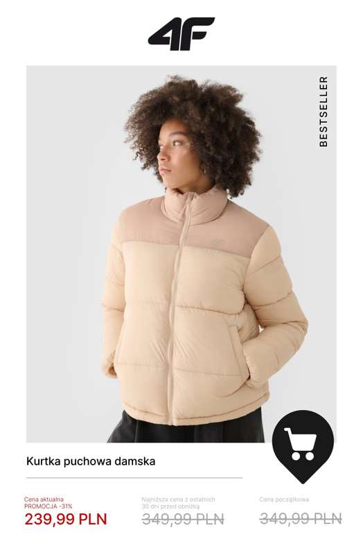 4F - gazetka promocyjna Wyprzedaż: ciepłe kurtki i bezrękawniki od wtorku 18.11  - strona 5
